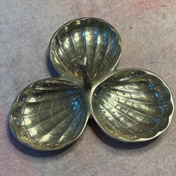 Pier 1 Other - Pewter  Triple Shell Serving  Dish